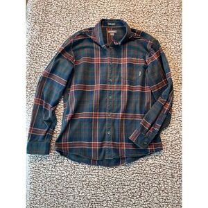 Eddie Bauer Men's Favorite Flannel Shirt Large Classic Fit Plaid Long Sleeve